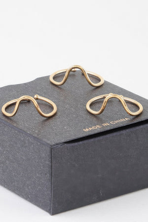 Triple Open Wave Ring Set - | SmartBuyApparel