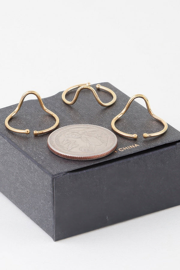 Triple Open Wave Ring Set - | SmartBuyApparel