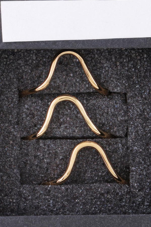 Triple Open Wave Ring Set - | SmartBuyApparel
