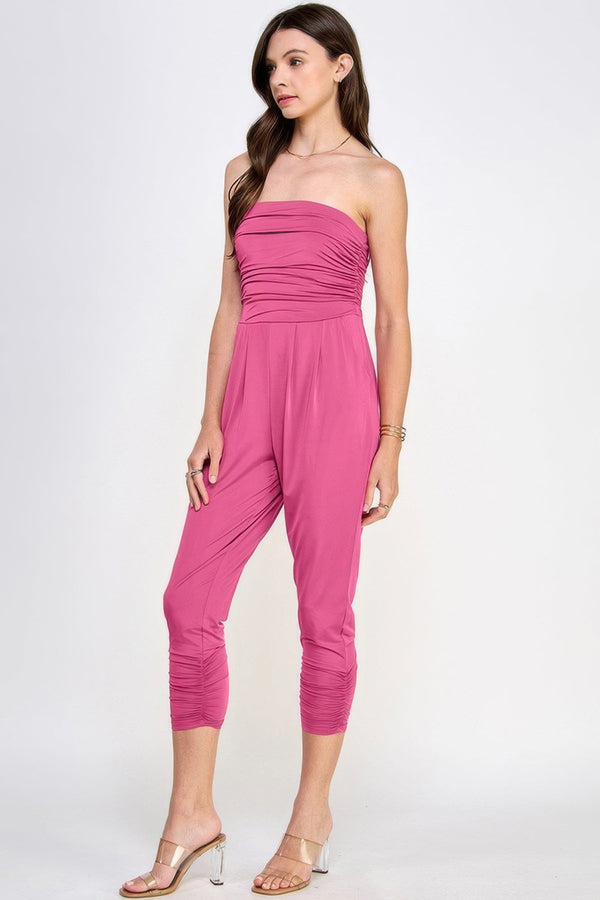 Tube Top shirring Jumpsuit - Jumpsuit - SmartBuyApparel