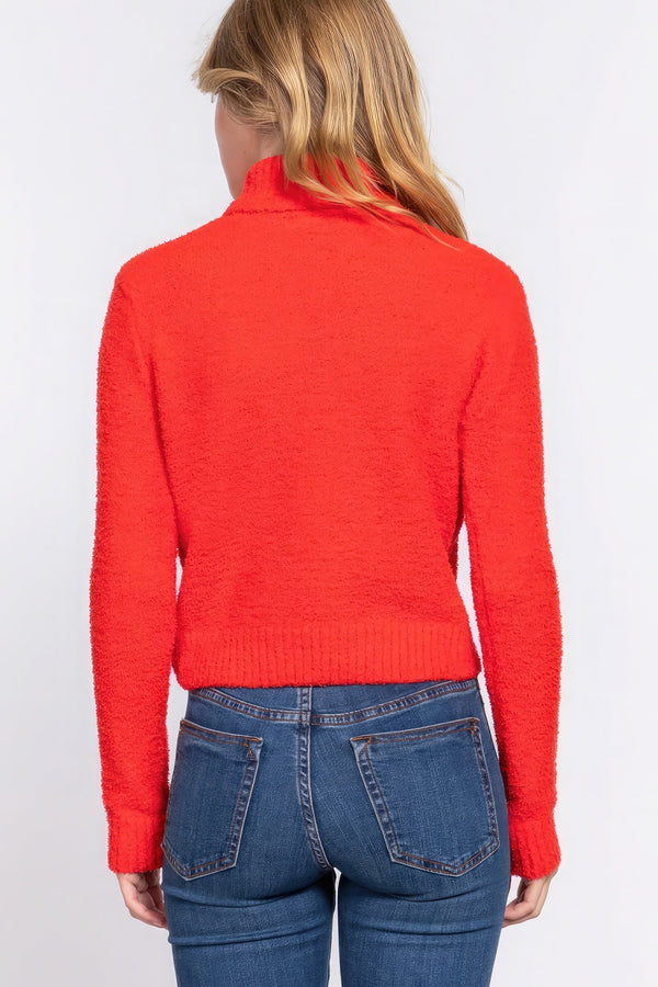 Turtleneck Sweater Top - Women's top - SmartBuyApparel