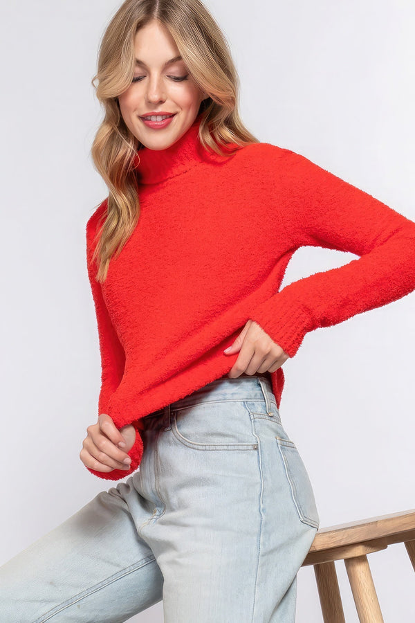 Turtleneck Sweater Top - Women's top - SmartBuyApparel