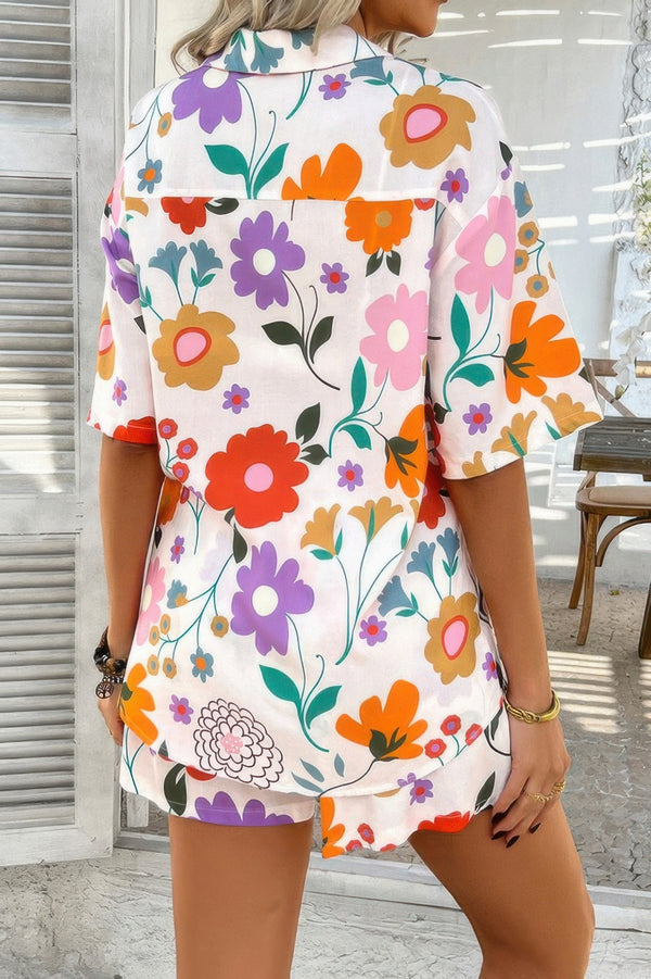 Two Pieces All Over Print Button Down Short Sets - | SmartBuyApparel