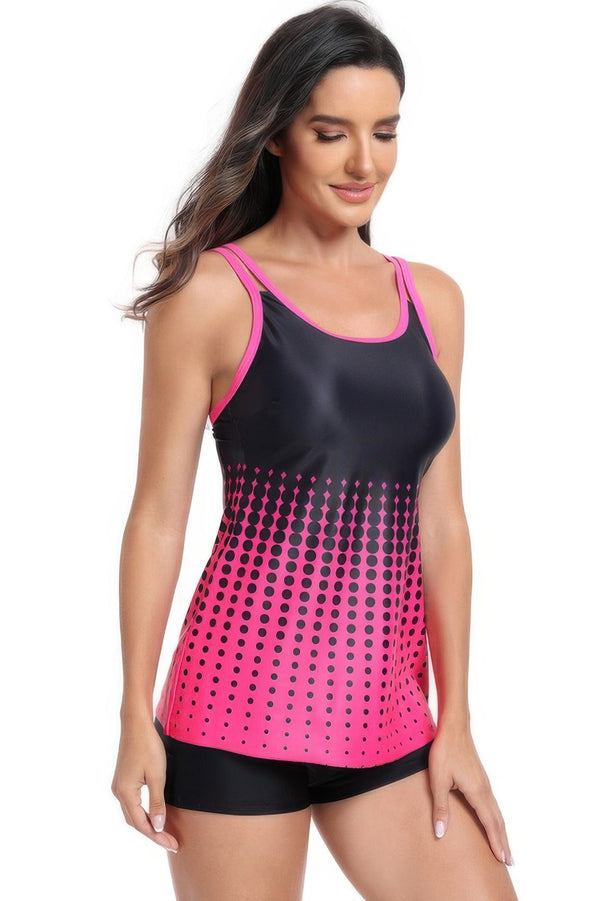 Two Pieces Dot Print Sleeveless Fit Swimsuits - | SmartBuyApparel