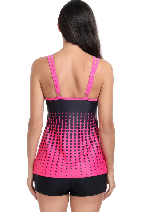 Two Pieces Dot Print Sleeveless Fit Swimsuits - | SmartBuyApparel