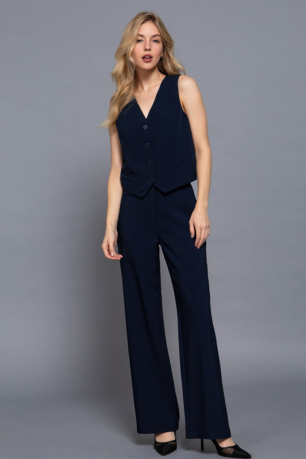 V - neckline W/front Button Closure Vest - Vest - SmartBuyApparel