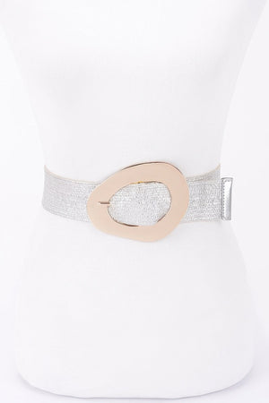 Vintage Buckle Metallic Stretch Straw Plussizebelt - | SmartBuyApparel