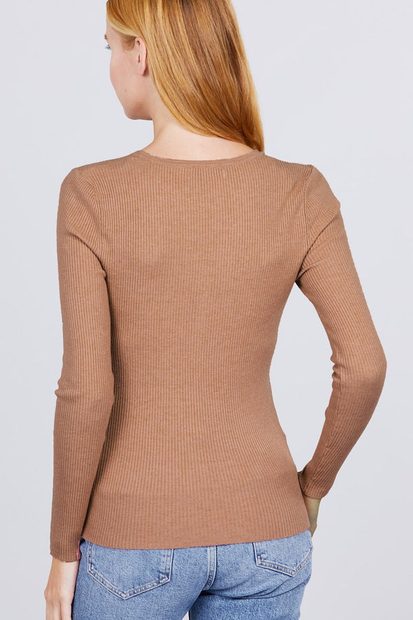 Viscose Henley Sweater - Women's sweater - SmartBuyApparel