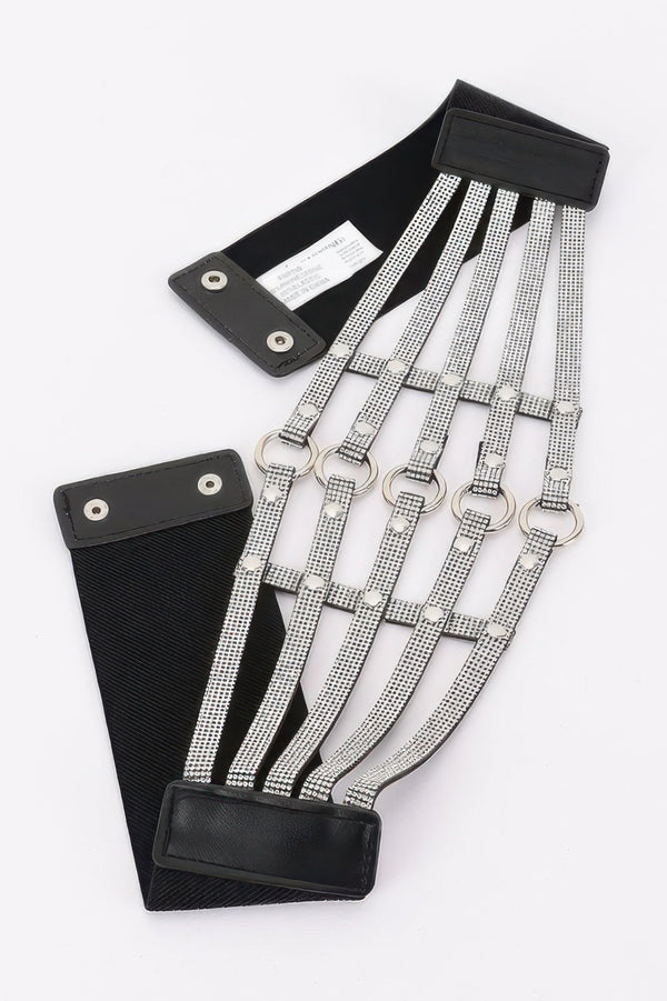 Wide Rhinestone Waist Belt - | SmartBuyApparel