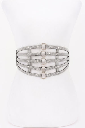 Wide Rhinestone Waist Belt - | SmartBuyApparel
