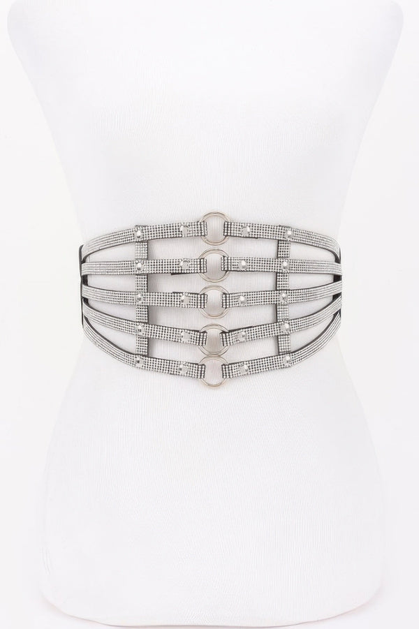 Wide Rhinestone Waist Belt - | SmartBuyApparel