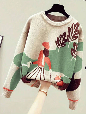 Women's Playful Pattern Sweater - SmartBuyApparel - Women Sweaters