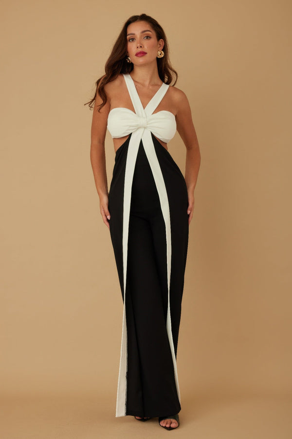 X Ribbon Open Jumpsuit - Jumpsuit - SmartBuyApparel