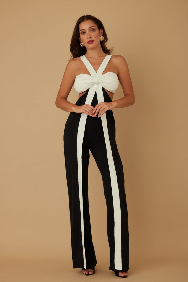 X Ribbon Open Jumpsuit - Jumpsuit - SmartBuyApparel