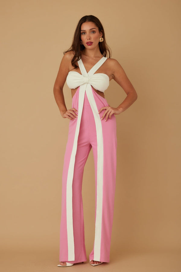 X Ribbon Open Jumpsuit - Jumpsuit - SmartBuyApparel