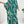Lady Women's Printed Batwing Sleeve Split Hem Top And Wide Leg Pants Set (Green)