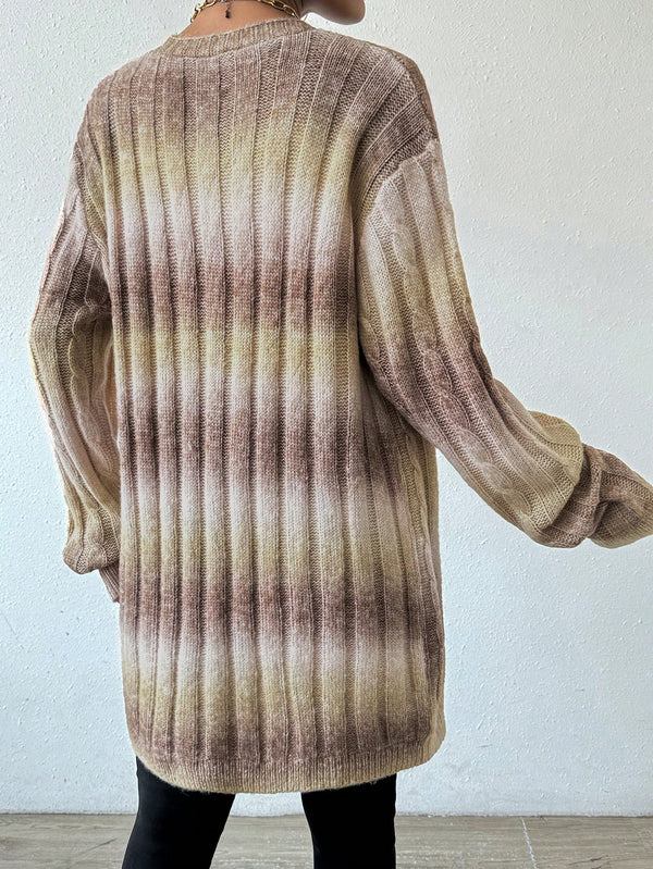 Essnce Gradient Drop Shoulder Cardigan (Multicolor-4)