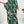 Lady Women's Printed Batwing Sleeve Split Hem Top And Wide Leg Pants Set (Green-2)