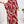 Lady Women's Printed Batwing Sleeve Split Hem Top And Wide Leg Pants Set (Red)