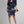 Clasi Women's Solid Color Coat & Flower Print Dress 2pcs/Set (Navy Blue)