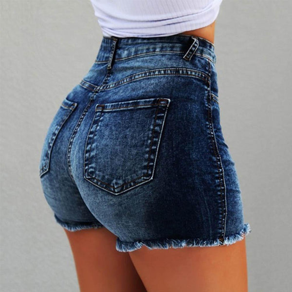 Summer Hot Shorts Jeans High Waist Jeans Short for Women Fringe Frayed Ripped Denim Hot Shorts pantalones vaqueros mujer