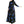 Load image into Gallery viewer, Women Long Sleeve Abaya Dress Ethnic Floral Print Belt Maxi Kaftan Robe
