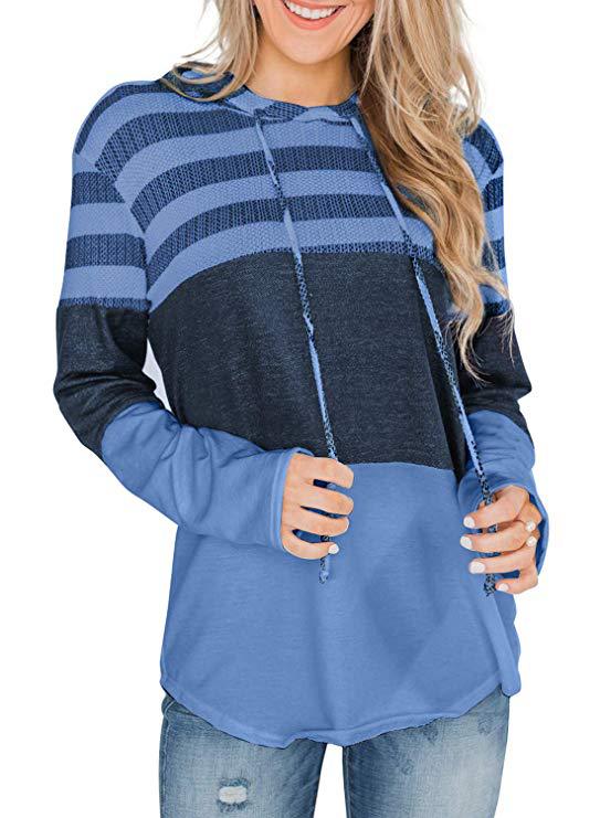 Soft Girl Aesthetic Fashion Long Sleeve shirt Casual Striped Hooded