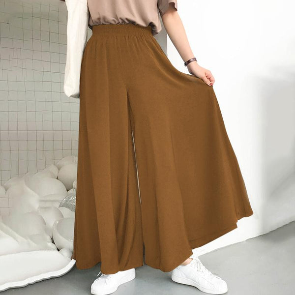 Spring and Summer Plus Size Women's Stretch Belt Wide-Leg Pants Women's Solid Color Wide Full-Length Pants Casual Pants