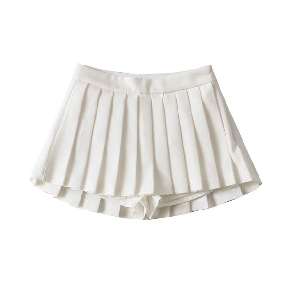 Summer Pleated Skirt High Waisted Women Sexy Mini Skirts Vintage Black Skirt Korean Tennis Skirts White Short Skirt Casual