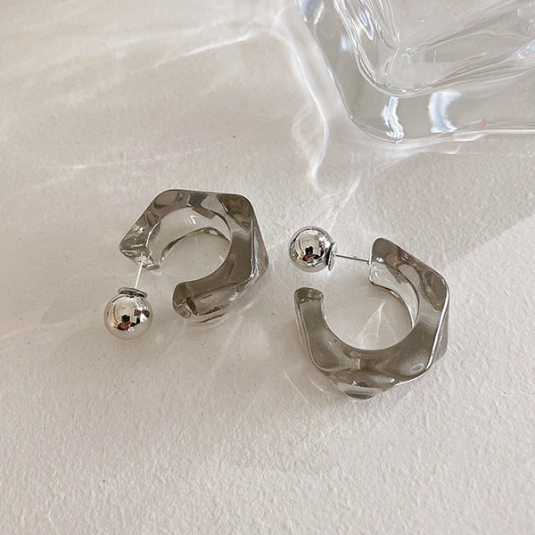 Clear Acrylic Geometric C-shaped Hoop Earrings For Women Girls Trends Hanging Earrings Party Travel Jewelry Gifts