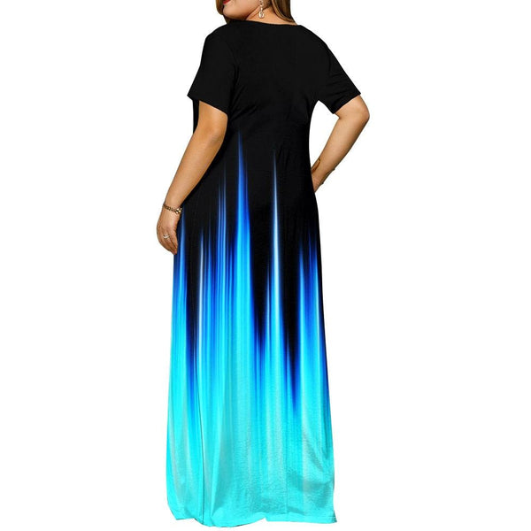Women's Fashion Plus Size Casual Short Sleeve  Print Maxi Long Dress Boho Big Size 6XL Dresses For Women Party Sundress Robe