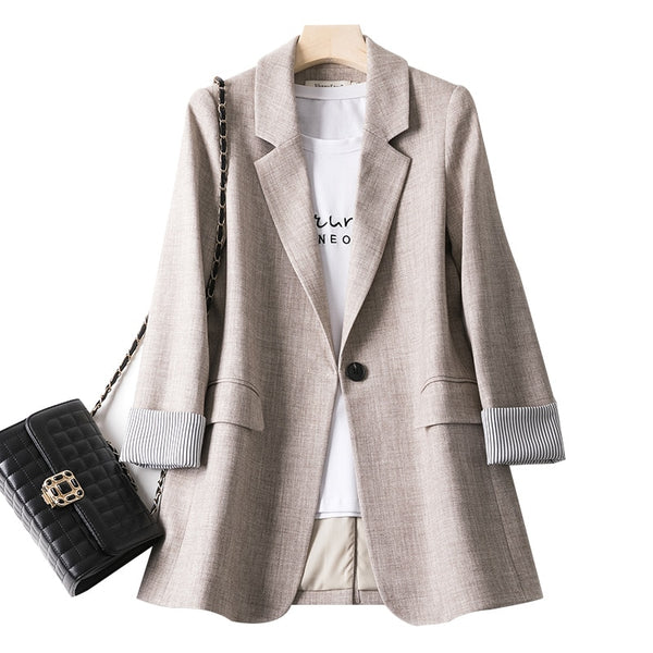 Ladies Long Sleeve Spring Casual Blazer Fashion Business Plaid Suits Women Work Office Blazer Women Coats  Woman Jacket