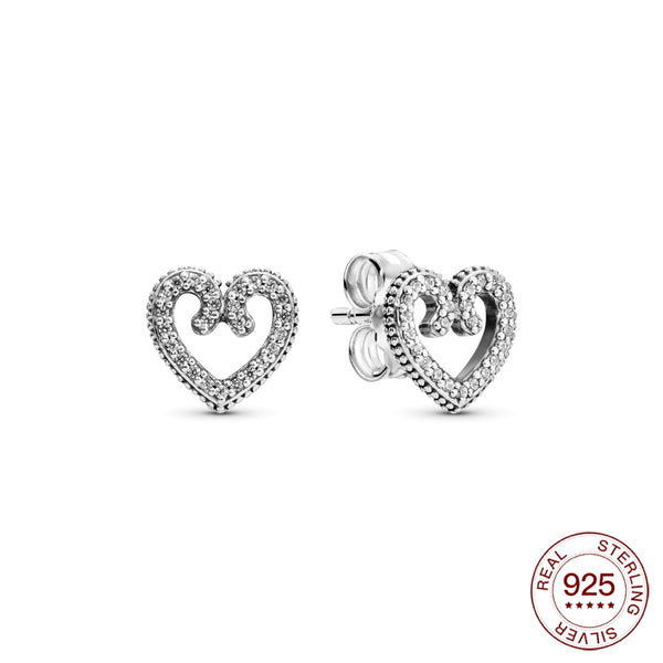 925 Silver earring Pendientes de Aro Moments para Charm Double Hoop Earrings women earrings Fit original charm earring jewelry