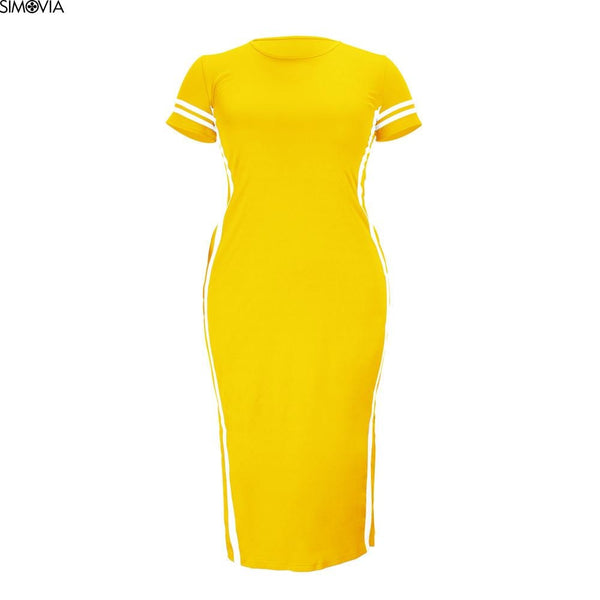 Plus Size Clothes Women Summer Casual Party T-shirt Dress 2022 New Elegant Short Sleeve Evening Bodycon Long Dress