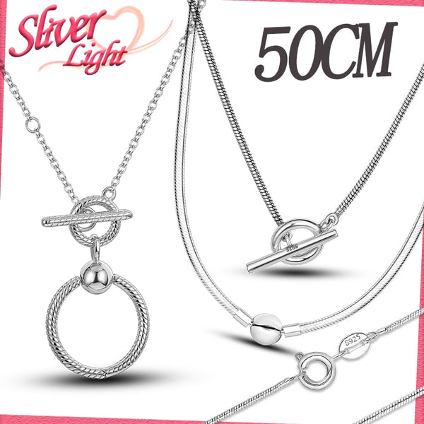 Hot Selling Original 925 Sterling Silver Necklace Fit Original Charm Fashion Infinity Knot  50CM For Women Jewelry Gift