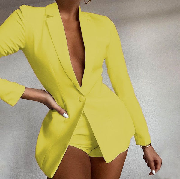 Spring Summer Elegant Women Suits with Shorts Loose Shorts and Blazer 2 Piece Set Shorts Suit Blazer Set for Women
